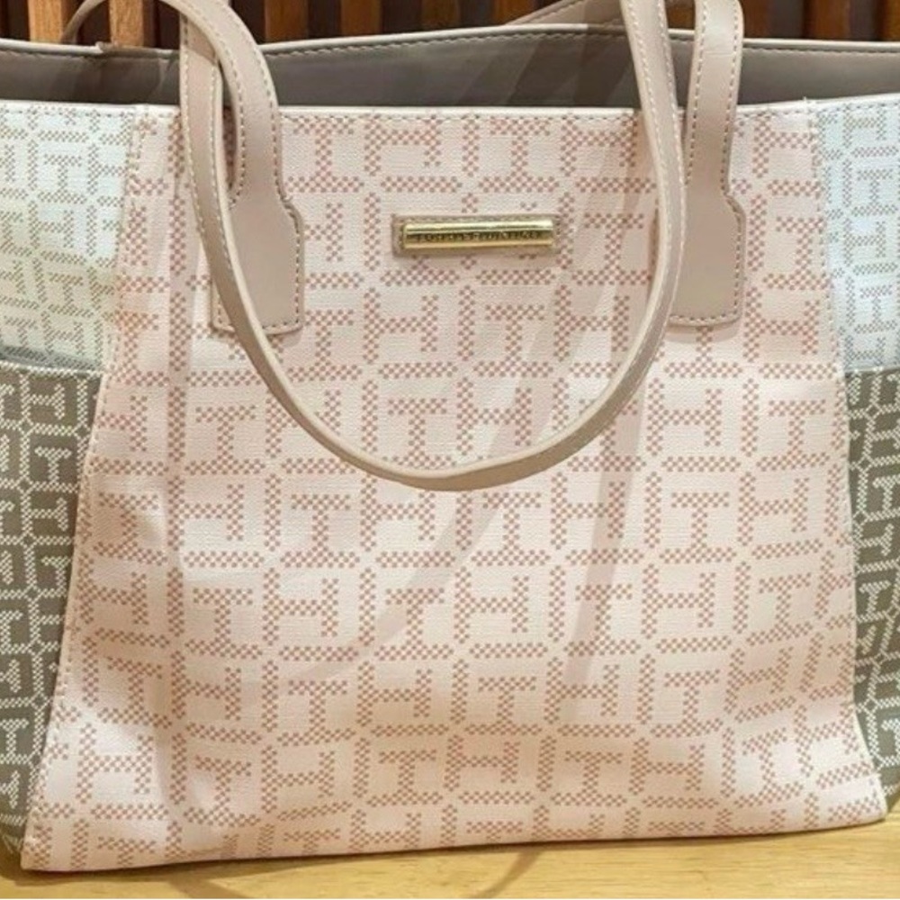Tommy Hilfiger Elegant Pink and Gray Women's Tote Bag